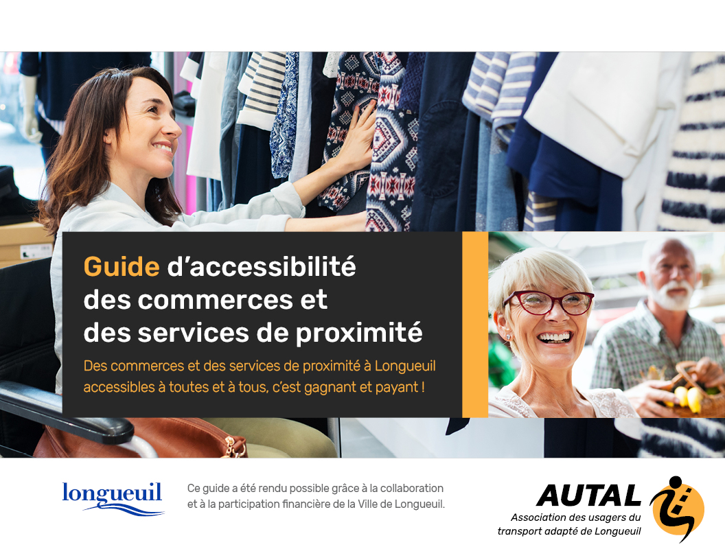 Page couverture du guide d'accessibilité des commerces et des services de proximité de l'AUTAL